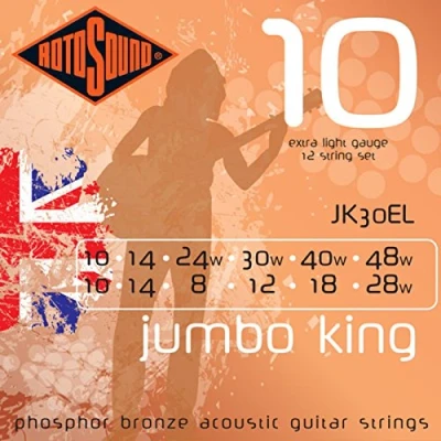 Image of Rotosound JK Akoestisch Gitaar Jumbo King Fosfor Brons Set 12 snarig Extra Light 10 48 JK30EL