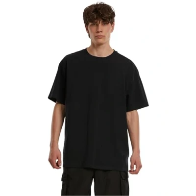 Image of Build Your Brand Men&#039;s Organic Heavy Oversize Tee T Shirt, Black, S