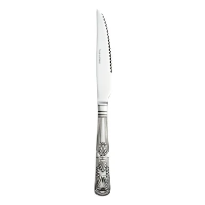 Image of Olympia Kings Steak Knives Set (Pack of 12), Stainless Steel, High Polish Finish, Elegant Dinner Knives, Serrated Blade, Size: 240(L)mm/9.5 inch, Material: 18/0 DL103