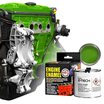 Image of E TECH Lime Green Car/Bike Engine Enamel Paint 250ml
