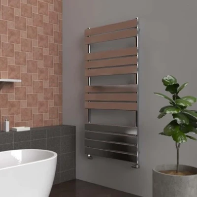 Image of Lux Heat Chrome Flat Designer Towel Radiator 1200mm (H) x 600mm (W)