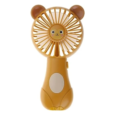 Image of MONOJLY Mini Handheld Fan Cute Cartoon Animal Fans Soft Foam Blades Battery Powered for Student Panda Kitten Portable