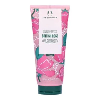 Image of The Body Shop British Rose Shower Scrub, For Normal Skin, Vegan, 200ml
