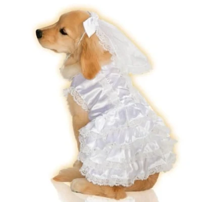 Image of Rubie&#039;s Official Bride Dog, Wedding Pet Costume, Size X Large Halloween