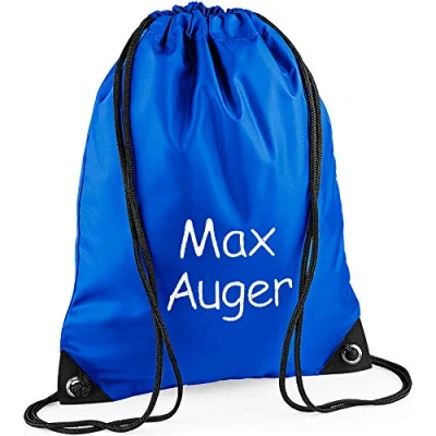 Image of Personalised Embroidered Name School Sports PE Drawstring Gym &amp; Swimming Bag (Royal Blue)