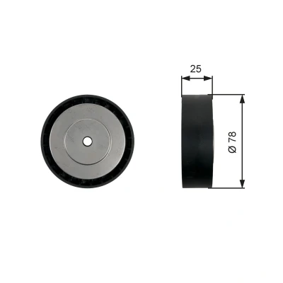 Image of 074145278C Idler Pulley GATES T36450 PowerGrip VOLKSWAGEN: Transporter 4, 4 Bus,