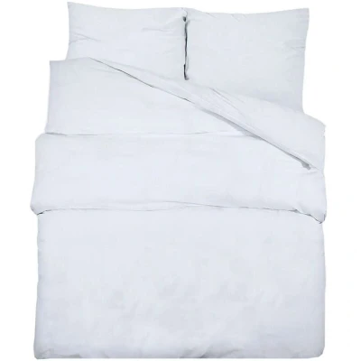 Image of vidaXL Duvet Cover Set White 135x200 cm Light weight Microfiber