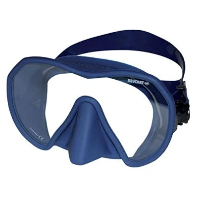 Image of Beuchat Maxlux Diving Mask S for Narrow Face Shapes (Colour: Blue)