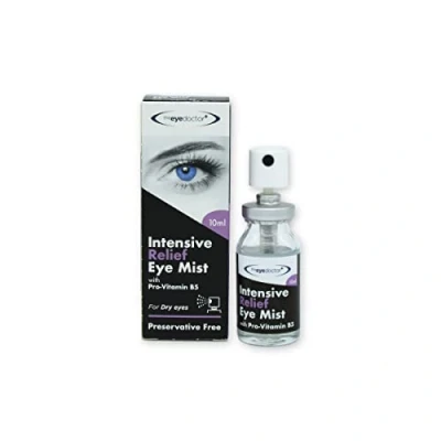 Image of The Eye Doctor Mist Intensive Relief Soothes Irritated Tired Dry Eyes Preservative Free Contains Pro Vitamin B5 Suitable for Contact Lenses 10ml Spray Bottle