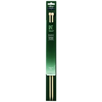 Image of Clover Takumi Bamboo: Knitting Pins: Single Ended: 40cm x 5.50mm, Wood, 5.5mm