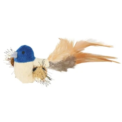 Image of TRIXIE 4011905457659 Cat Toy Plush Bird Tail 8 cm Assorted Colours