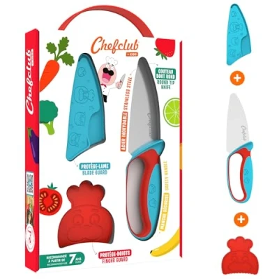 Image of Chefclub Network The Chef&#039;s Knife for Kids,Blue and Red