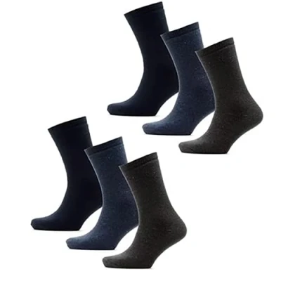 Image of KAV Men&#039;s Assorted Colour Thermal Socks Anti Slip Low Cut Ankle Slipper Sock with Grips for Winter Thick Warm, UK 7 11 (Assorted Pack of 6)