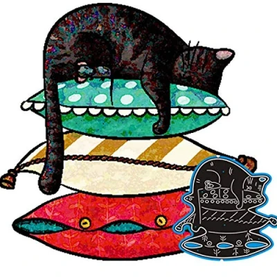 Image of Cutting Dies for Card Making, YunTrip Cat on Pillow Metal DIY Scrapbooking Album Embossing Photo Craft Paper Cards Decorative