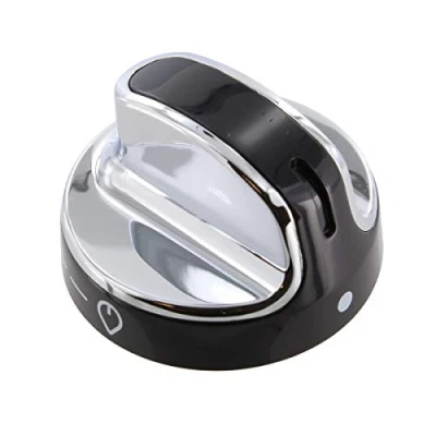 Image of Genuine Stoves, Belling, New World 444442154, 444442689, NW601DFDOL, NW601GTCLM Series Black &amp; Chrome Hotplate Gas Control Knob, 083157007