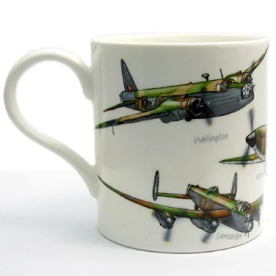 Image of The Leonardo Collection LP99882 Fine China Mug Classic Plane 1 Piece 13x9x10 cm Accessory, White
