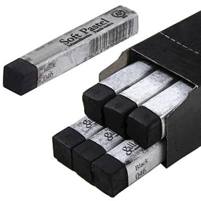 Image of 6pcs Square Black Soft Pastel Set, Professional Artist&#039;s Sketching Chalk Pastels Sticks Oil Painting Kit Art Crayons Non Toxic Individual Color Drawing for Kids,Artist, Suppliers