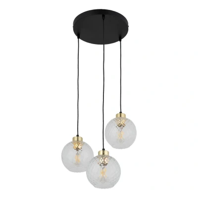 Image of Devon Cluster Pendant Ceiling Light Black 3xE27