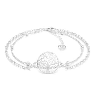 Image of SERASAR Life Sign Bracelet Ladies Jewellery 925 Sterling Silver 18 carat Gold Women Chain Girls Gift Idea Birthday for