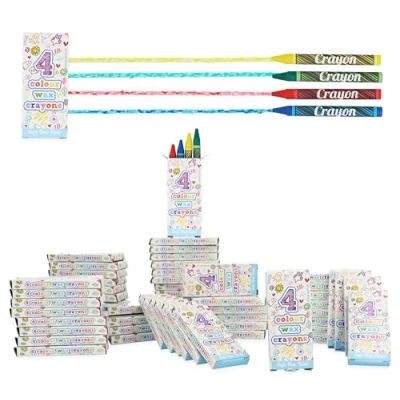 Image of HENBRANDT Wax Crayons (12 x Packs Of 4 Coloured Crayons)