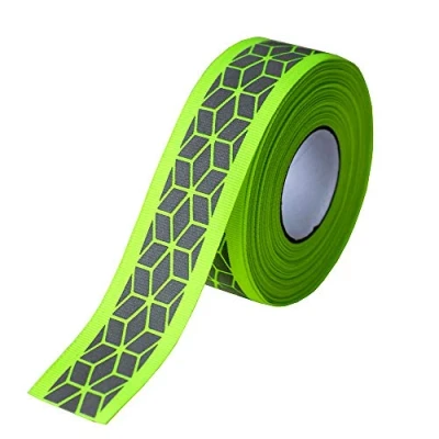 Image of Silver Reflective Webbing Ribbon DIY Fabric Tape Trim Strip for Chothing Sew On 3cm x 10meter (Green)