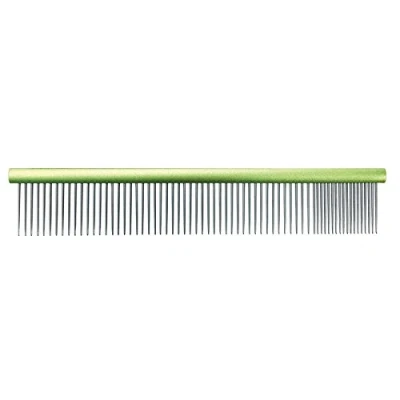 Image of GROOM PROFESSIONAL Spectrum Aluminium Dog Comb 80/20 Grooming Long 36mm Teeth Perfect for &amp; Thick Coated Breeds Designed to Flow Through the Coat Lime Green, 20cm