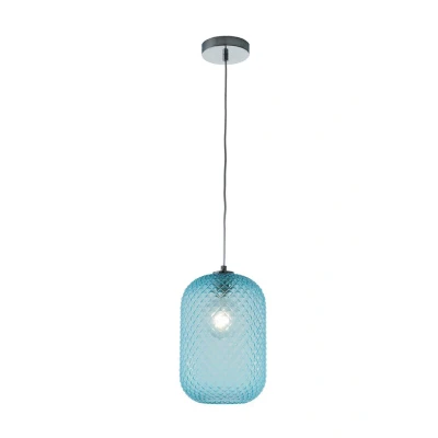 Image of ASHFORD Dome Pendant Ceiling Light Blue 20x34.5cm