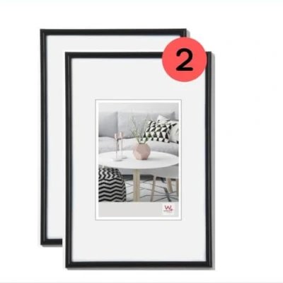Image of walther Design Picture Frame Black 13 x 18 cm Twin Pack, Galeria Plastic KB318HD