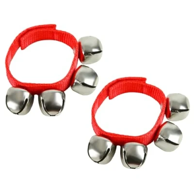 Image of A Star Wrist Jingle Sleigh Bells with Nylon Strap Pair Red