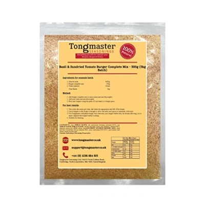 Image of Basil &amp; Sundried Tomato Burger Complete Mix 500g (5kg Batch)
