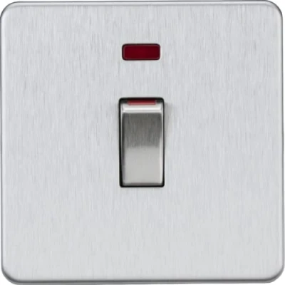 Image of KnightsBridge 45A 1G DP switch with neon brushed chrome