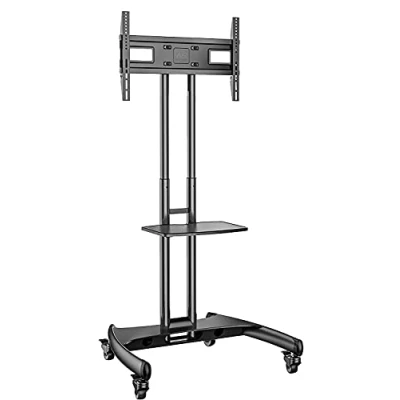 Image of Ergosolid TV Cart Stand with Caster Swivel Foot and Height Adjustable from 32 to 70 Inches VESA Max 600 x 400 mm Capacity 45.5 kg AVA1500B 2020