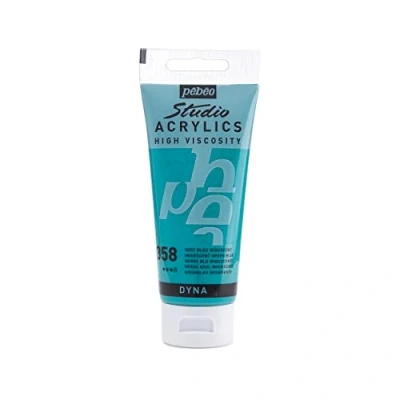 Image of Pébéo 832 358 Studio Acrylics Fine Acrylic Paint Iridescent Green Blue, 100 ml
