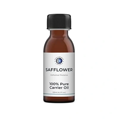 Image of Mystic Moments Safflower Carrier Oil 125ml Pure &amp; Natural Perfect For Hair, Face, Nails, Aromatherapy, Massage and Dilution Vegan GMO Free