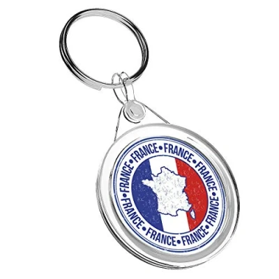 Image of 1 x France Flag Map Europe Keyring IR02 Mum Dad Kids Birthday #5167