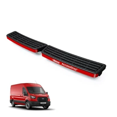Image of Rhino Access Step for Ford Transit 2014+ Van Rear Safety Without Reverse Sensors (Black)
