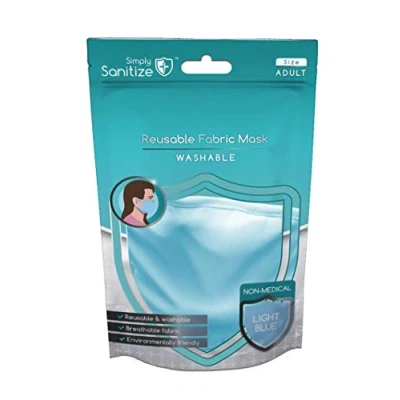 Image of Simply Sanitize Reusable Light Blue Fabric Face Mask, NM004