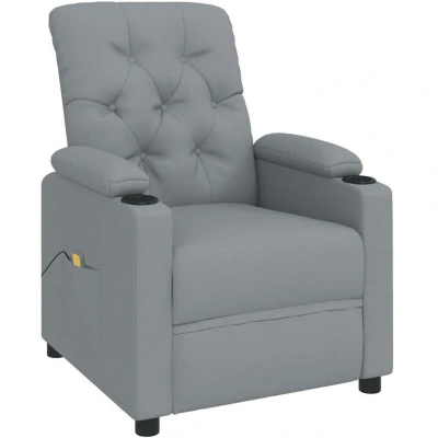 Image of vidaXL Massage Recliner Chair Light Grey Fabric