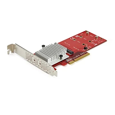 Image of StarTech.com Dual M.2 PCIe SSD Adapter Card x8 / x16 NVMe or AHCI to PCI Express 3.0 NGFF (M Key) Compatible Supports 2242, 2260, 2280 JBOD Mac &amp; PC (PEX8M2E2)