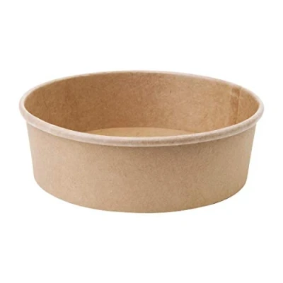 Image of Fiesta Green Round Salad Bowls 750 ml / 26 oz (Pack of 300), Kraft Brown, Takeaway Food Bowls, Containers, Compostable BS EN13432 Accredited, Lids (FB199) Sold Separately, FB197