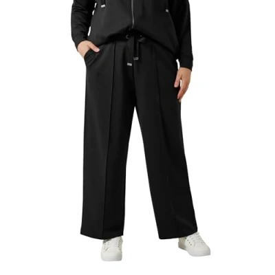 Image of EVANS Curve Luxe Wide Leg Joggers Women&#039;s Plus Size Black