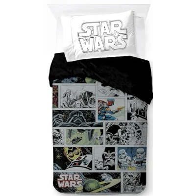 Image of Jay Franco Star Wars Comic 100% Cotton Single Duvet Cover Set Includes 50 x 70 cm Pillowcase