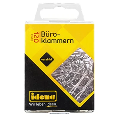 Image of Idena 334030 Paper Clips Pack of 120 Galvanised