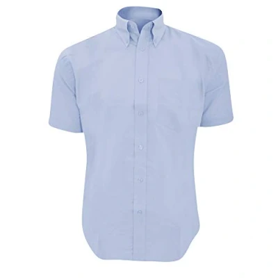 Image of Kustom Kit Oxford S/Sleeve Shirt, Light Blue, 13.5&quot;. KK350