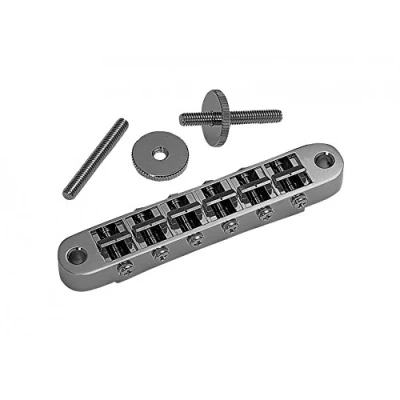 Image of Gotoh Nashville Tune O Matic Bridge Small Posts Black Chrome (Cosmo)