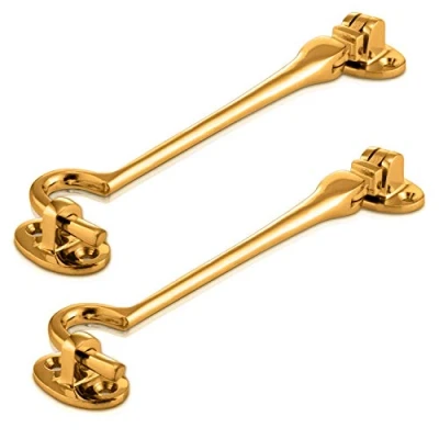 Image of XFORT® 150mm Brass Cabin Hook, Gate Latch, Door Hook and Eye Eye, Garden Catch, Latches, Latch