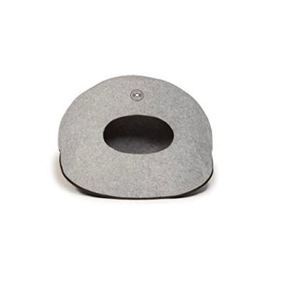 Image of Danish Design Grey Pebble Shaped Soft Retreat Cat/Kitten Bed 56x30x43cm