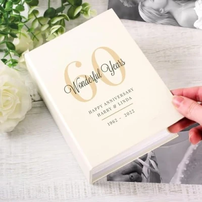 Image of Custom Personalised 6X4 Birthday / Anniversary Photo Album. Laser Engraved. Ideal For Him, Her. Special Milestone Celebrations.