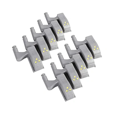 Image of Omabeta 10Pcs Warm/Cool White Universal Cabinet Cupboard Closet Night Light Wardrobe LED Hinge Sensor Home Kitchen(Warm Light)