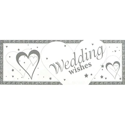 Image of Banner Sign Wedding Wishes 60&quot;x20&quot;